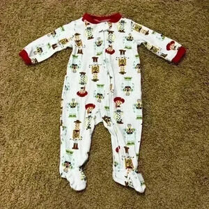 💙🩷Disney Pixar Unisex Toy Story Holiday Baby Pajamas Size 3-6M, Woody & Buzz